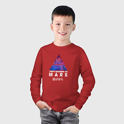 Лонгслив хлопковый детский 30 STM: cosmos, цвет: красный — фото 2