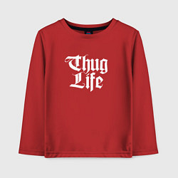 Лонгслив хлопковый детский Thug Life: 2Pac, цвет: красный