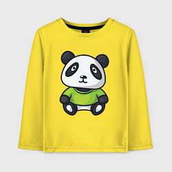 Лонгслив хлопковый детский Маленький панда, цвет: желтый