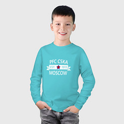 Лонгслив хлопковый детский PFC CSKA Moscow, цвет: бирюзовый — фото 2