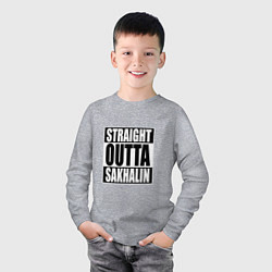 Лонгслив хлопковый детский Straight Outta Sakhalin, цвет: меланж — фото 2