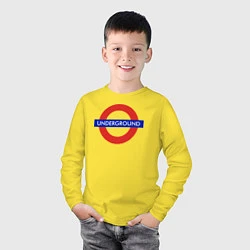 Лонгслив хлопковый детский Underground, цвет: желтый — фото 2
