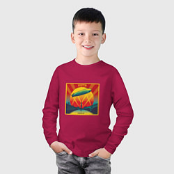 Лонгслив хлопковый детский Led Zeppelin, цвет: маджента — фото 2