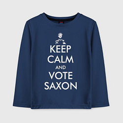 Лонгслив хлопковый детский Keep Calm & Vote Saxon, цвет: тёмно-синий