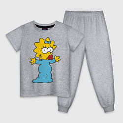 Пижама хлопковая детская Maggie Simpson, цвет: меланж