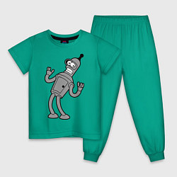 Пижама хлопковая детская Bender Error, цвет: зеленый
