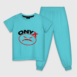 Пижама хлопковая детская Onyx, цвет: бирюзовый