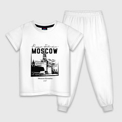 Пижама хлопковая детская Moscow Kremlin 1147, цвет: белый