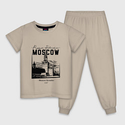 Пижама хлопковая детская Moscow Kremlin 1147, цвет: миндальный