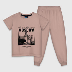 Пижама хлопковая детская Moscow Kremlin 1147, цвет: пыльно-розовый