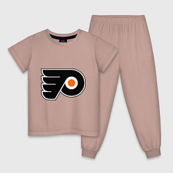 Пижама хлопковая детская Philadelphia Flyers, цвет: пыльно-розовый