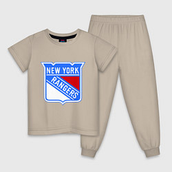 Пижама хлопковая детская New York Rangers, цвет: миндальный