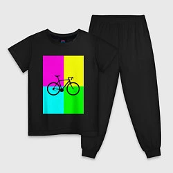 Пижама хлопковая детская Велосипед фикс, цвет: черный
