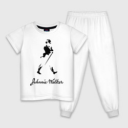 Пижама хлопковая детская Johnnie Walker, цвет: белый
