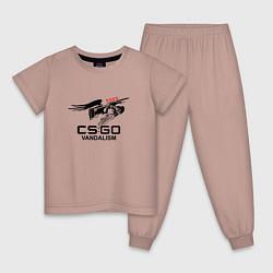 Пижама хлопковая детская CS:GO Vandalism, цвет: пыльно-розовый