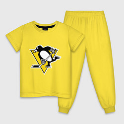 Пижама хлопковая детская Pittsburgh Penguins: Malkin 71, цвет: желтый