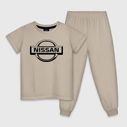Пижама хлопковая детская Nissan club, цвет: миндальный