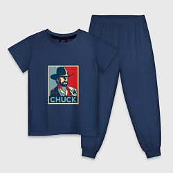 Пижама хлопковая детская Chuck Poster, цвет: тёмно-синий