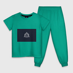 Пижама хлопковая детская Illuminati цвета зеленый — фото 1