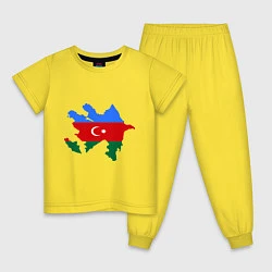 Пижама хлопковая детская Azerbaijan map, цвет: желтый