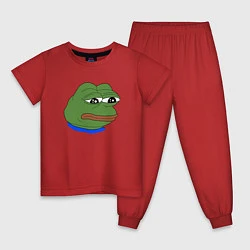 Пижама хлопковая детская SAD FROG, цвет: красный