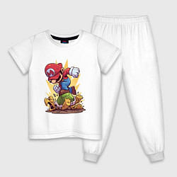 Пижама хлопковая детская Mario Rage, цвет: белый