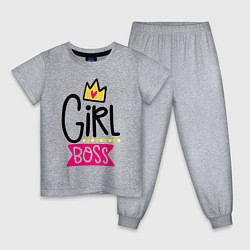 Пижама хлопковая детская Girl Boss, цвет: меланж