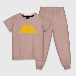 Пижама хлопковая детская Warlock Symbol, цвет: пыльно-розовый