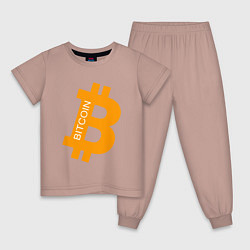 Пижама хлопковая детская Bitcoin Boss, цвет: пыльно-розовый