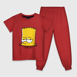 Пижама хлопковая детская Bart drowns, цвет: красный