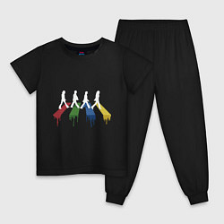 Пижама хлопковая детская Beatles Color, цвет: черный