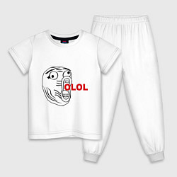 Пижама хлопковая детская OLOLO, цвет: белый