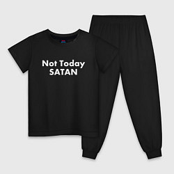 Пижама хлопковая детская Not Today Satan цвета черный — фото 1