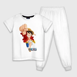 Пижама хлопковая детская Ван-Пис, цвет: белый