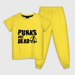 Пижама хлопковая детская Punks not dead, цвет: желтый