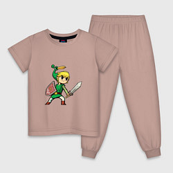 Пижама хлопковая детская Линк, цвет: пыльно-розовый