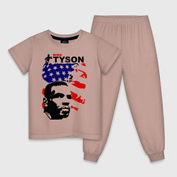 Пижама хлопковая детская Mike Tyson: USA Boxing, цвет: пыльно-розовый