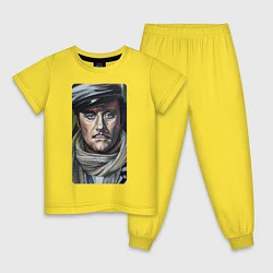 Пижама хлопковая детская Остап Бендер: портрет, цвет: желтый