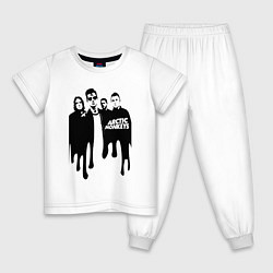 Пижама хлопковая детская Arctic Monkeys, цвет: белый