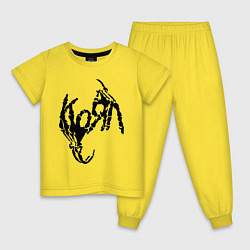 Пижама хлопковая детская Korn bones, цвет: желтый