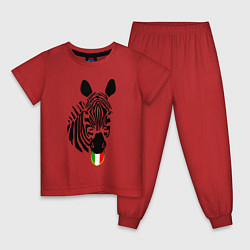 Пижама хлопковая детская Juventus Zebra, цвет: красный