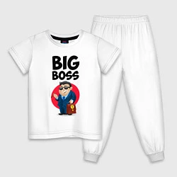 Пижама хлопковая детская Big Boss / Начальник, цвет: белый