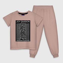 Пижама хлопковая детская Joy Division: Unknown Pleasures, цвет: пыльно-розовый