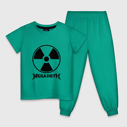 Пижама хлопковая детская Megadeth: Radioactive, цвет: зеленый