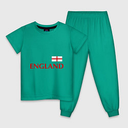 Пижама хлопковая детская Сборная Англии: 10 номер, цвет: зеленый