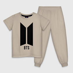 Пижама хлопковая детская BTS Army, цвет: миндальный