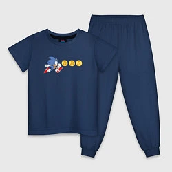 Пижама хлопковая детская Монетный Соник, цвет: тёмно-синий