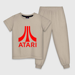 Пижама хлопковая детская Atari, цвет: миндальный