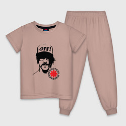 Пижама хлопковая детская Red Hot Chili Peppers: Off, цвет: пыльно-розовый