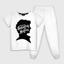 Пижама хлопковая детская Believe Sherlock Holmes, цвет: белый